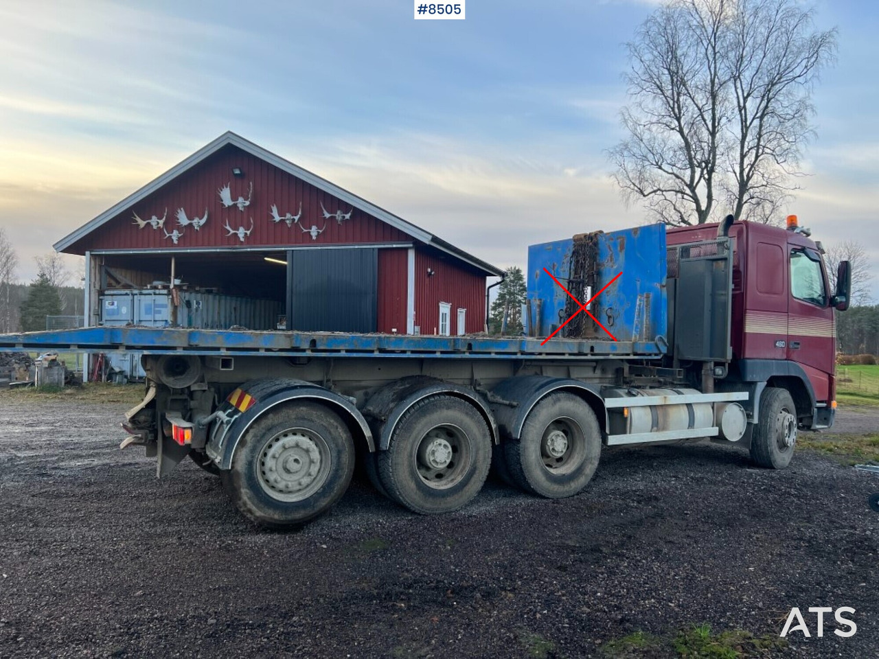 Крюковой мультилифт Hook Truck Volvo FH 12 6x4 Tridem with gravel flatbed(VIDEO): фото 12