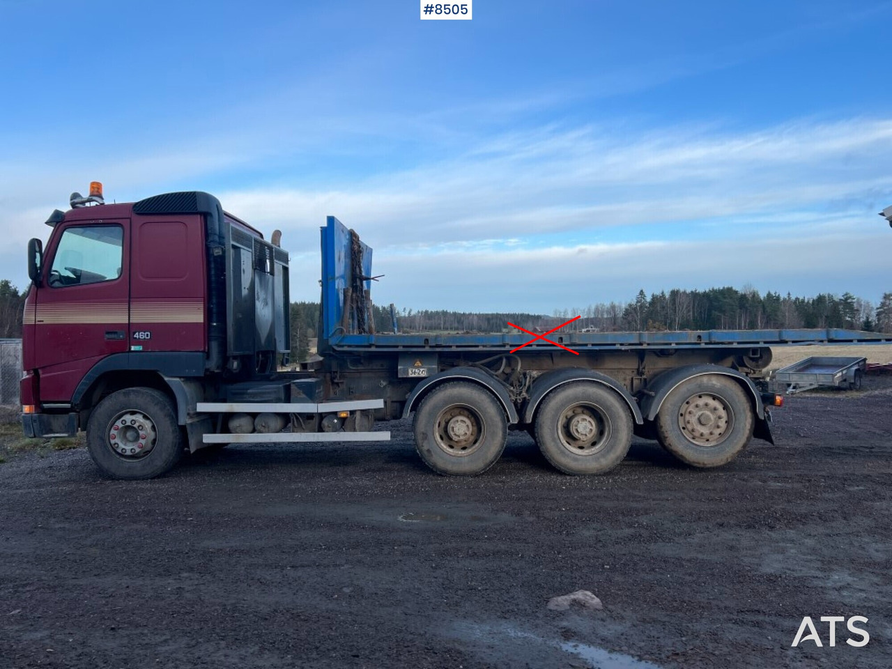 Крюковой мультилифт Hook Truck Volvo FH 12 6x4 Tridem with gravel flatbed(VIDEO): фото 8
