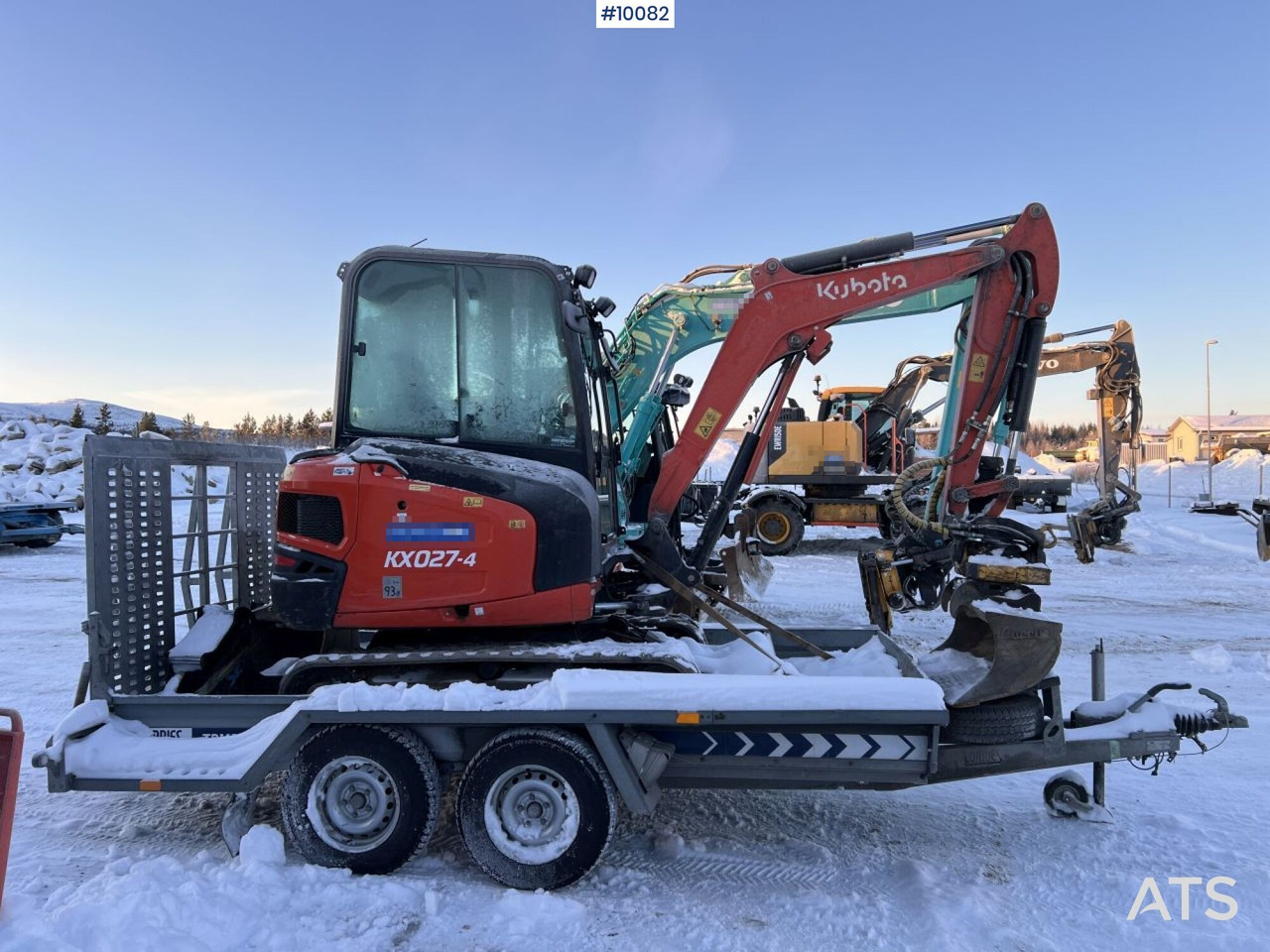 Мини-экскаватор Kubota KX027-4 Mini excavator incl trailer: фото 9