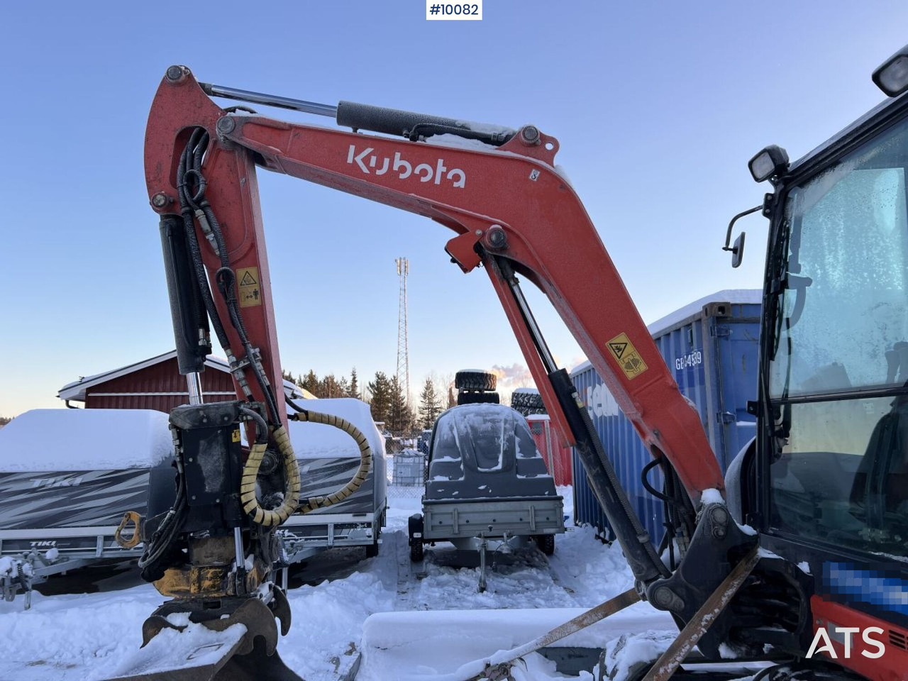 Мини-экскаватор Kubota KX027-4 Mini excavator incl trailer: фото 13