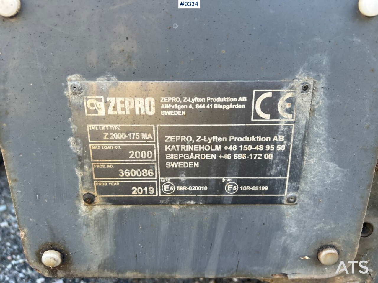 Tail Lift- Zepro- Z2000-175MA - Гидроборт: фото 4 Tail Lift- Zepro- Z2000-175MA - Гидроборт: фото 4