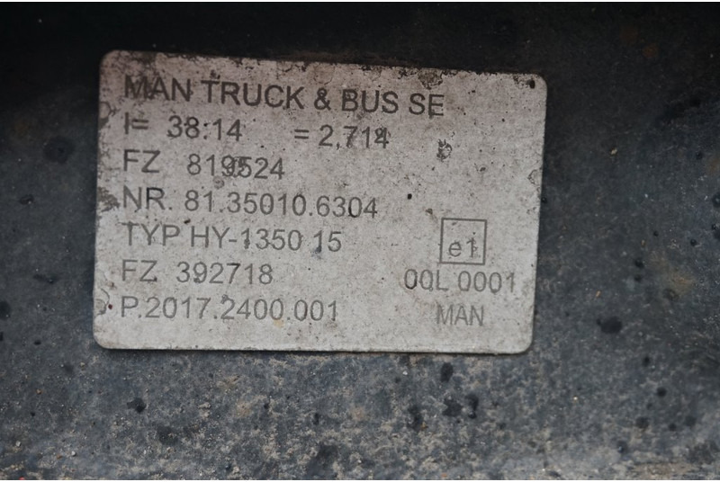 MAN HY-1350-15 38/14 - Задняя ось для Грузовиков: фото 5 MAN HY-1350-15 38/14 - Задняя ось для Грузовиков: фото 5