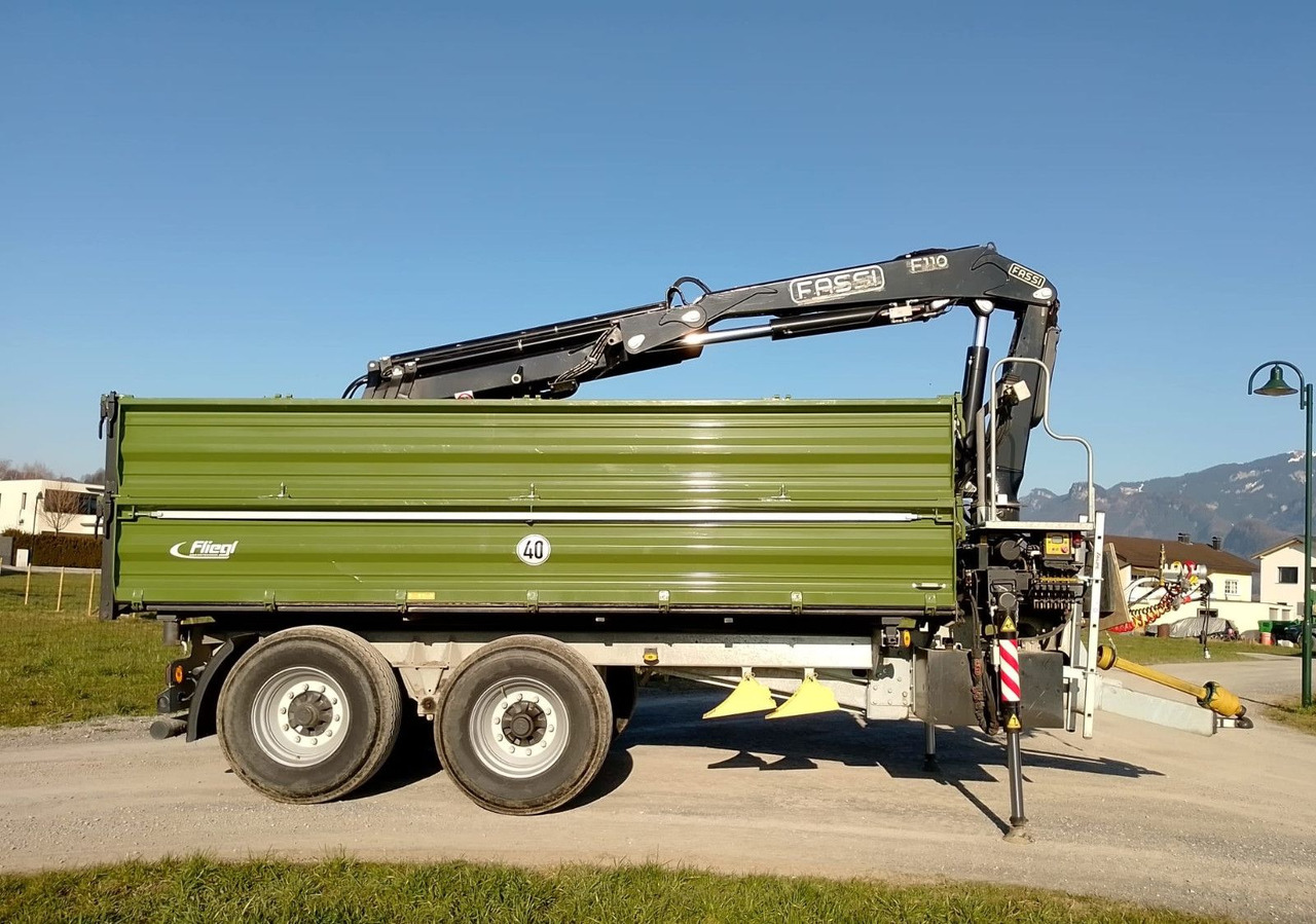 Fliegl TDK160, Agraranhänger, Fassi F110, EU Papiere - Самосвальный прицеп: фото 2 Fliegl TDK160, Agraranhänger, Fassi F110, EU Papiere - Самосвальный прицеп: фото 2