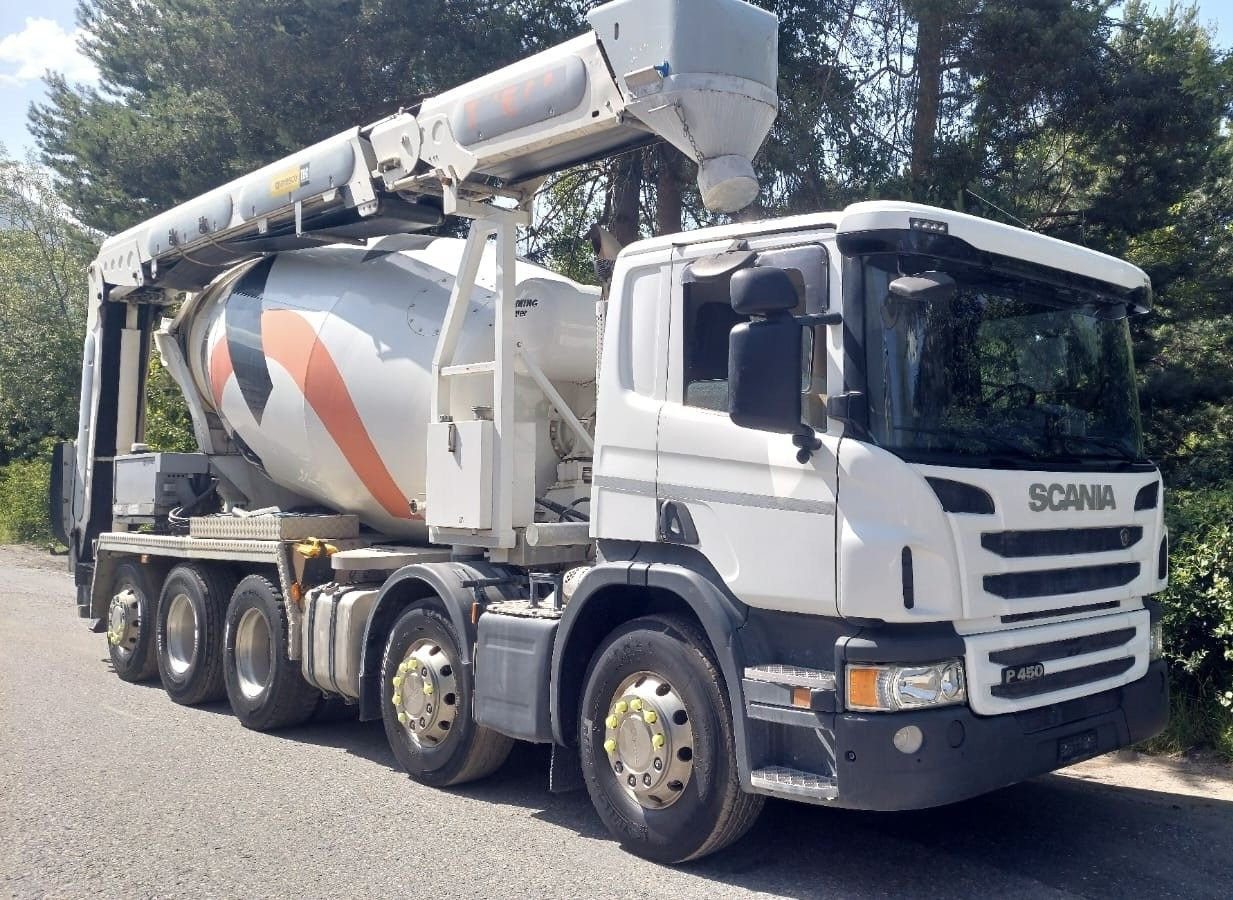 Scania P450 LB 10x4,E6,Stetter 10m³,Förderband/belt 16m - Автобетоносмеситель: фото 1 Scania P450 LB 10x4,E6,Stetter 10m³,Förderband/belt 16m - Автобетоносмеситель: фото 1