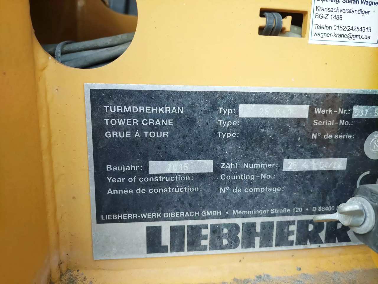 Быстромонтируемый башенный кран 2015 Liebherr 26K.1: фото 6