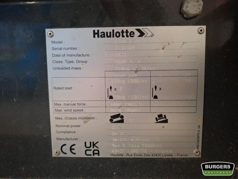 Haulotte Star 6 - Вертикальный мачтовый подъемник: фото 5 Haulotte Star 6 - Вертикальный мачтовый подъемник: фото 5