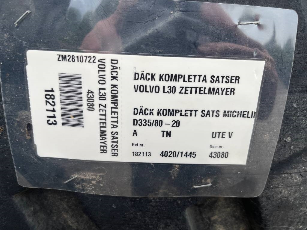 Michelin 335/80-20 till Volvo L30 Zettelmeyer - Шина для Строительной техники: фото 2 Michelin 335/80-20 till Volvo L30 Zettelmeyer - Шина для Строительной техники: фото 2