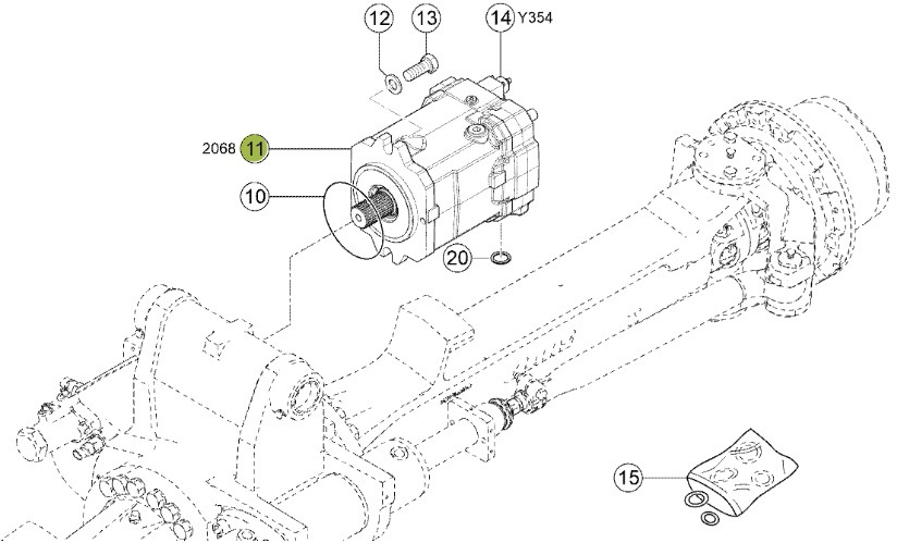 Claas Jaguar 970 - tylna oś napędowa - hydromotor 0001246971 - Задняя ось для Сельскохозяйственной техники: фото 1 Claas Jaguar 970 - tylna oś napędowa - hydromotor 0001246971 - Задняя ось для Сельскохозяйственной техники: фото 1