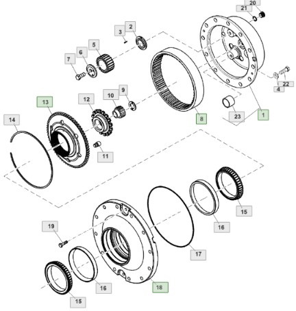 John Deere 7830 Zwolnica Kapelusz Piasta Koło Koronkowe RE564018 R554716 R104756 - Бортовой редуктор для Сельскохозяйственной техники: фото 2 John Deere 7830 Zwolnica Kapelusz Piasta Koło Koronkowe RE564018 R554716 R104756 - Бортовой редуктор для Сельскохозяйственной техники: фото 2