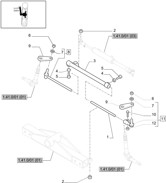 New Holland T6010 T6090 T6070 Przegub kulowy 1 1/8'' - 16 x 4-7/8'' l 81863802 - Рулевое управление для Тракторов: фото 1 New Holland T6010 T6090 T6070 Przegub kulowy 1 1/8'' - 16 x 4-7/8'' l 81863802 - Рулевое управление для Тракторов: фото 1