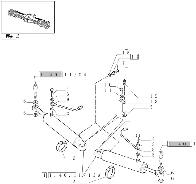 New Holland T6090 T7230 Silownik ukl kierown double acting, 25mm rod, 200mm stroke 47130812 - Рулевое управление для Сельскохозяйственной техники: фото 1 New Holland T6090 T7230 Silownik ukl kierown double acting, 25mm rod, 200mm stroke 47130812 - Рулевое управление для Сельскохозяйственной техники: фото 1
