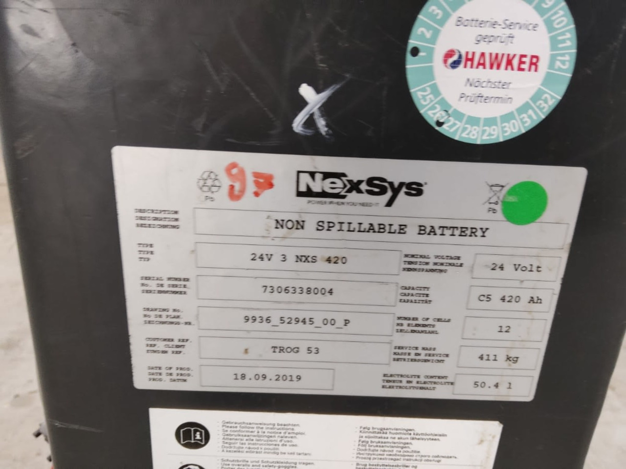 Battery 24V 24V 420Ah - Аккумулятор для Погрузочно-разгрузочной техники: фото 2 Battery 24V 24V 420Ah - Аккумулятор для Погрузочно-разгрузочной техники: фото 2