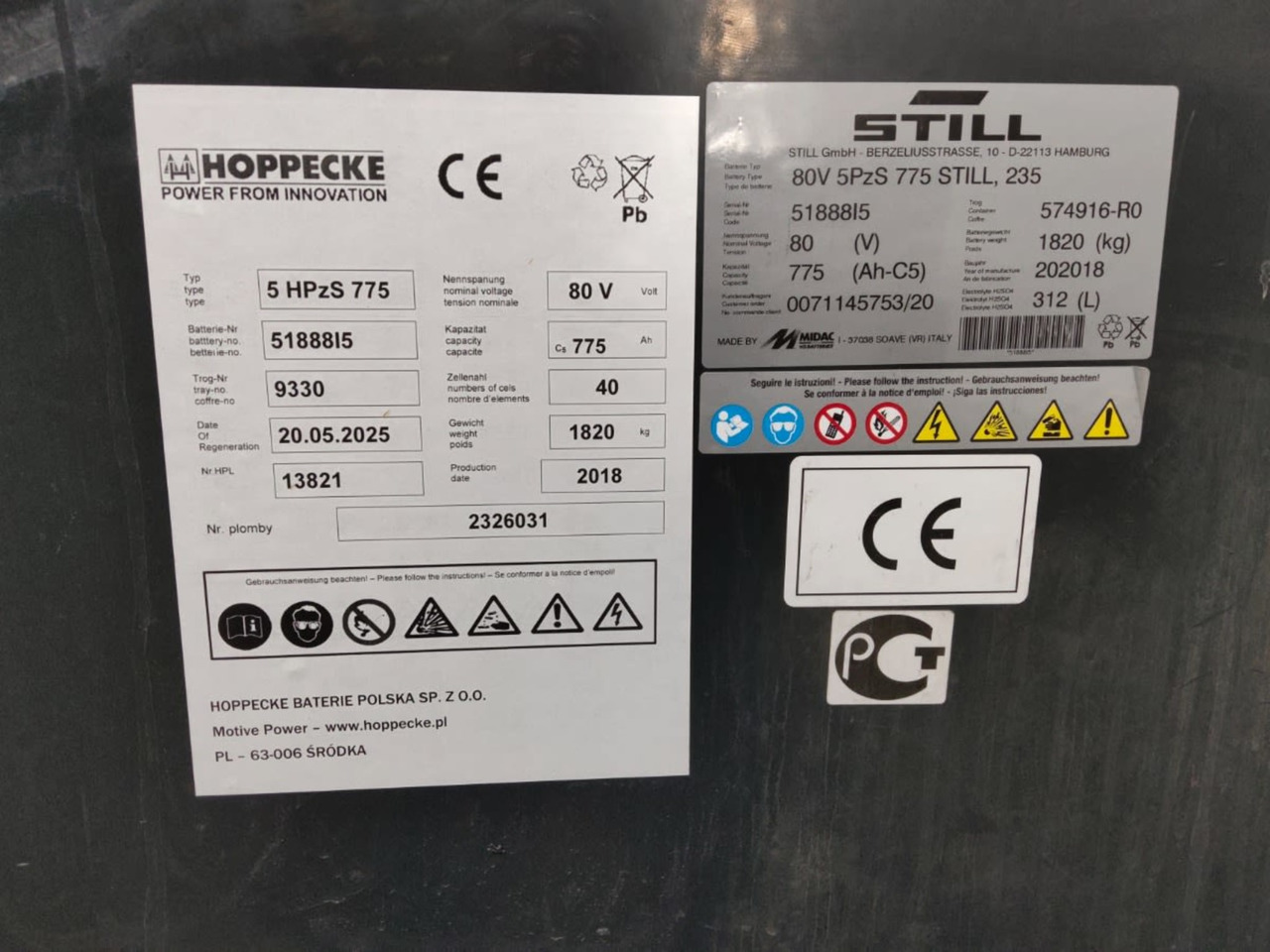 HOPPECKE 80V 775Ah - Аккумулятор для Погрузочно-разгрузочной техники: фото 2 HOPPECKE 80V 775Ah - Аккумулятор для Погрузочно-разгрузочной техники: фото 2