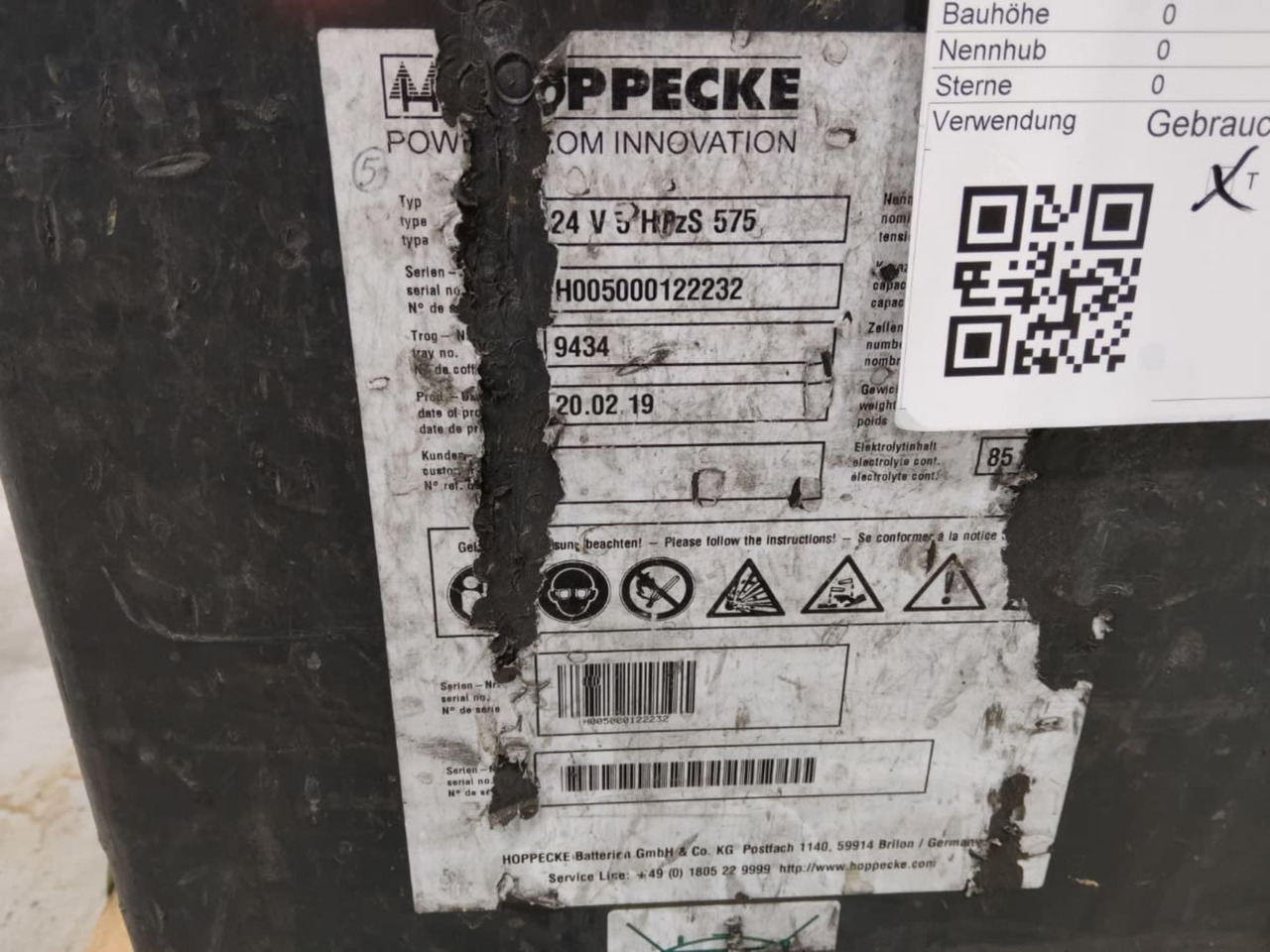 HOPPECKE Battery 24V 575Ah - Аккумулятор для Погрузочно-разгрузочной техники: фото 2 HOPPECKE Battery 24V 575Ah - Аккумулятор для Погрузочно-разгрузочной техники: фото 2