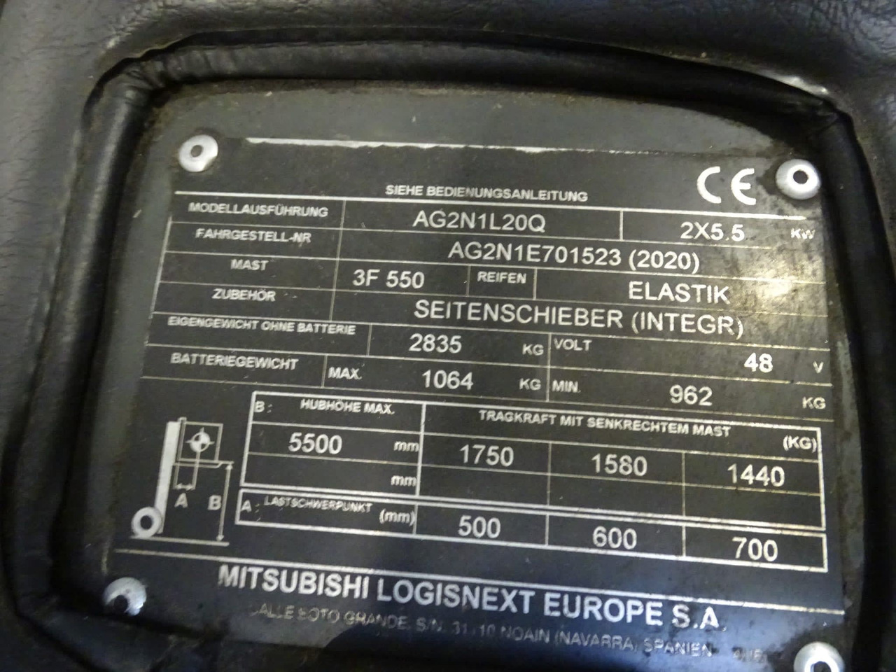 Mitsubishi AG2N1L20Q - Электропогрузчик: фото 2 Mitsubishi AG2N1L20Q - Электропогрузчик: фото 2