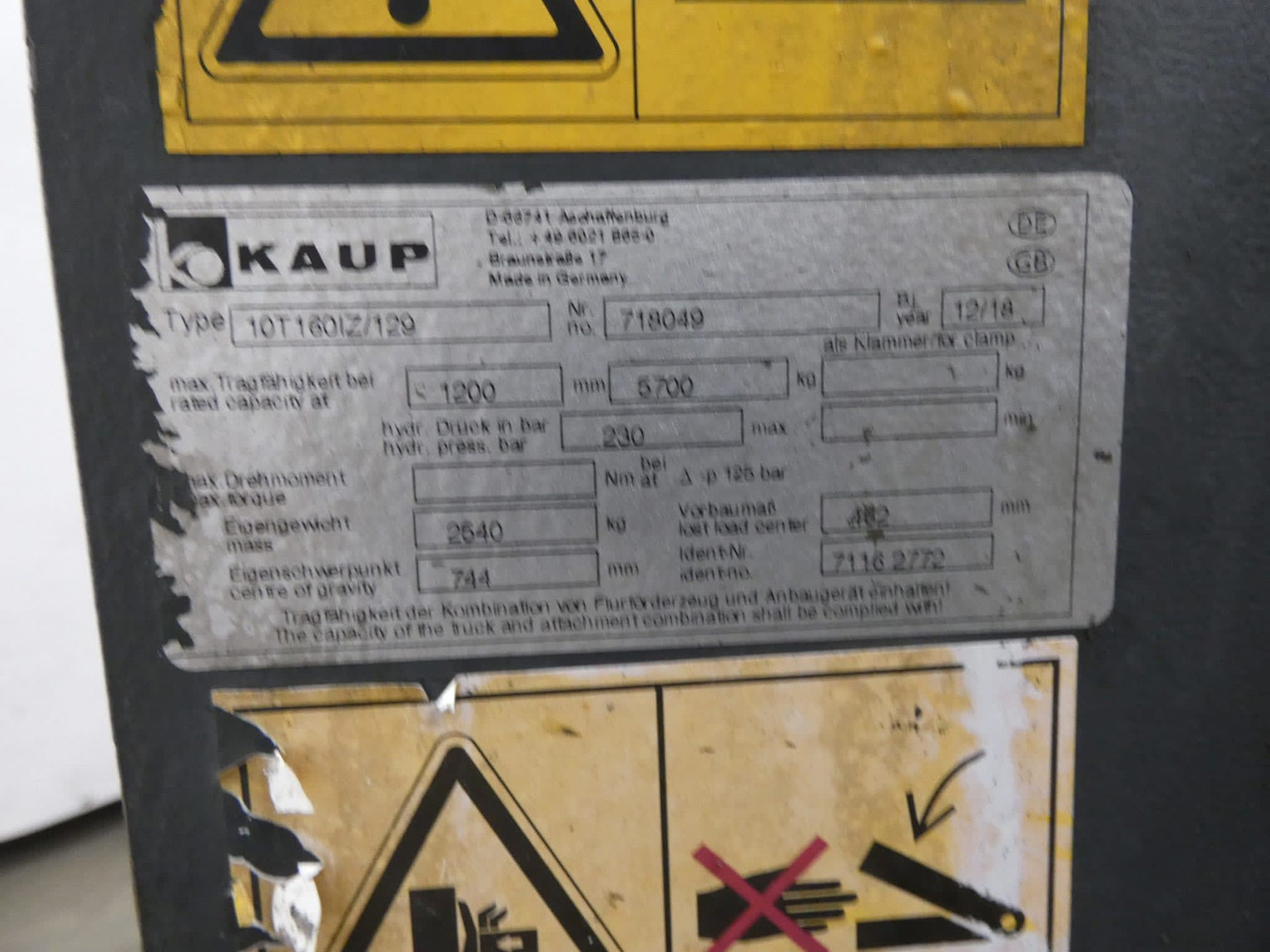 Kaup 10T160/7/129 - Навесное оборудование для Погрузочно-разгрузочной техники: фото 5 Kaup 10T160/7/129 - Навесное оборудование для Погрузочно-разгрузочной техники: фото 5