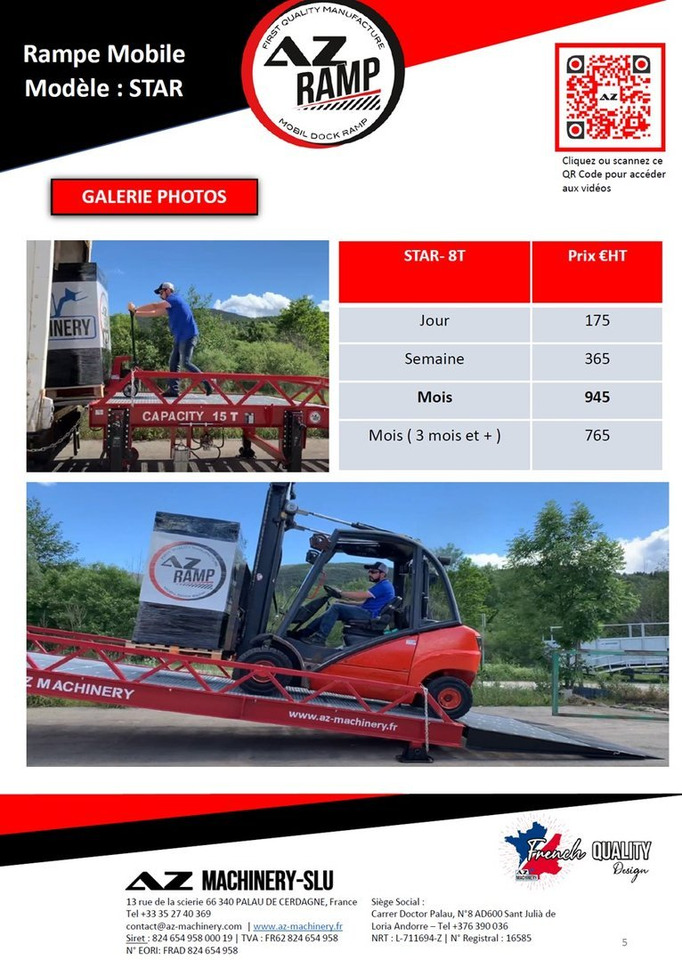 **RENTAL** Loading Ramp with with hydraulic tilting bridge - AZ RAMP - STAR- 8T. 8 ton capacity - Погрузочная рампа: фото 2 **RENTAL** Loading Ramp with with hydraulic tilting bridge - AZ RAMP - STAR- 8T. 8 ton capacity - Погрузочная рампа: фото 2
