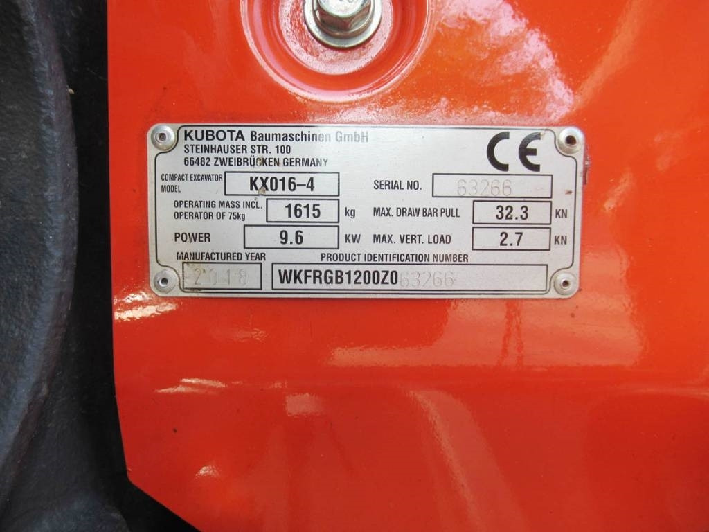 Kubota KX016-4 hydr. Schwenklöffel - Мини-экскаватор: фото 5 Kubota KX016-4 hydr. Schwenklöffel - Мини-экскаватор: фото 5