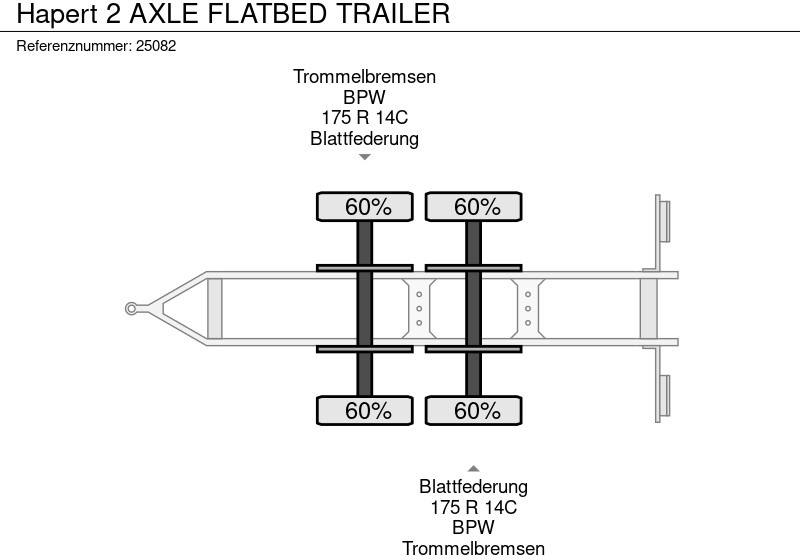 Прицеп бортовой/ Платформа Hapert 2 AXLE FLATBED TRAILER: фото 6