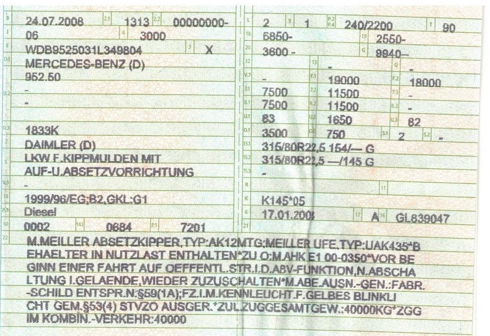 Mercedes-Benz 1833 4x2 Meiller AK 12 | Klima | Guter Zustand - Портальный бункеровоз: фото 2 Mercedes-Benz 1833 4x2 Meiller AK 12 | Klima | Guter Zustand - Портальный бункеровоз: фото 2