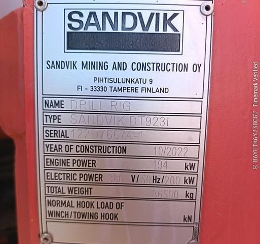Sandvik DT923i - Горнодобывающая техника: фото 4 Sandvik DT923i - Горнодобывающая техника: фото 4