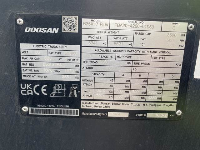 Doosan B35X-7 PLUS - Электропогрузчик: фото 5 Doosan B35X-7 PLUS - Электропогрузчик: фото 5