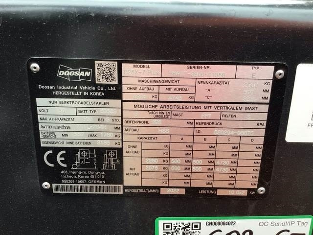 Doosan B25X-7 PLUS - Электропогрузчик: фото 5 Doosan B25X-7 PLUS - Электропогрузчик: фото 5