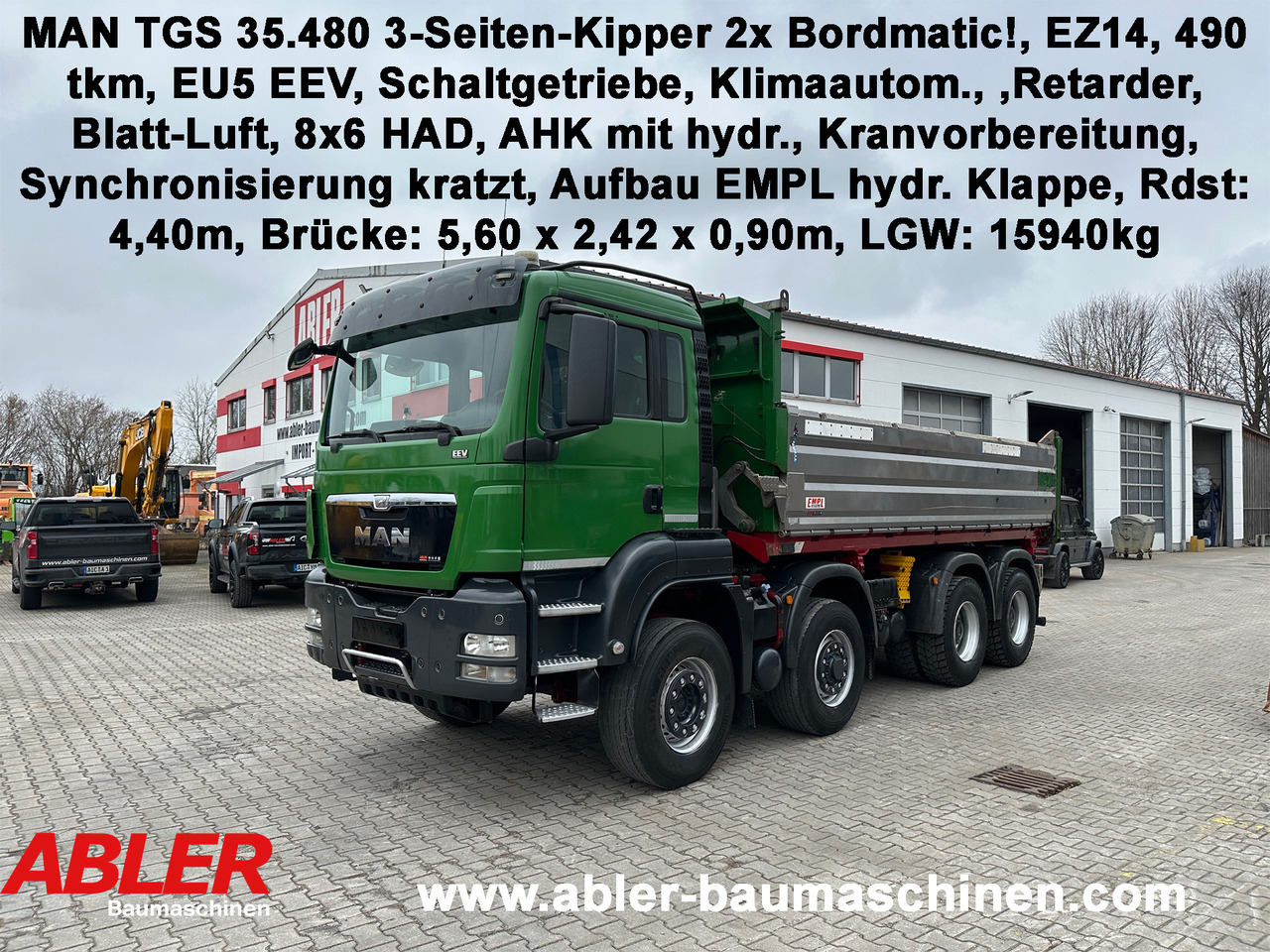 MAN TGS 35.480 3-Seiten-Kipper 2x Bordmatic! 8x6 HAD - Самосвал, Автоманипулятор: фото 1 MAN TGS 35.480 3-Seiten-Kipper 2x Bordmatic! 8x6 HAD - Самосвал, Автоманипулятор: фото 1