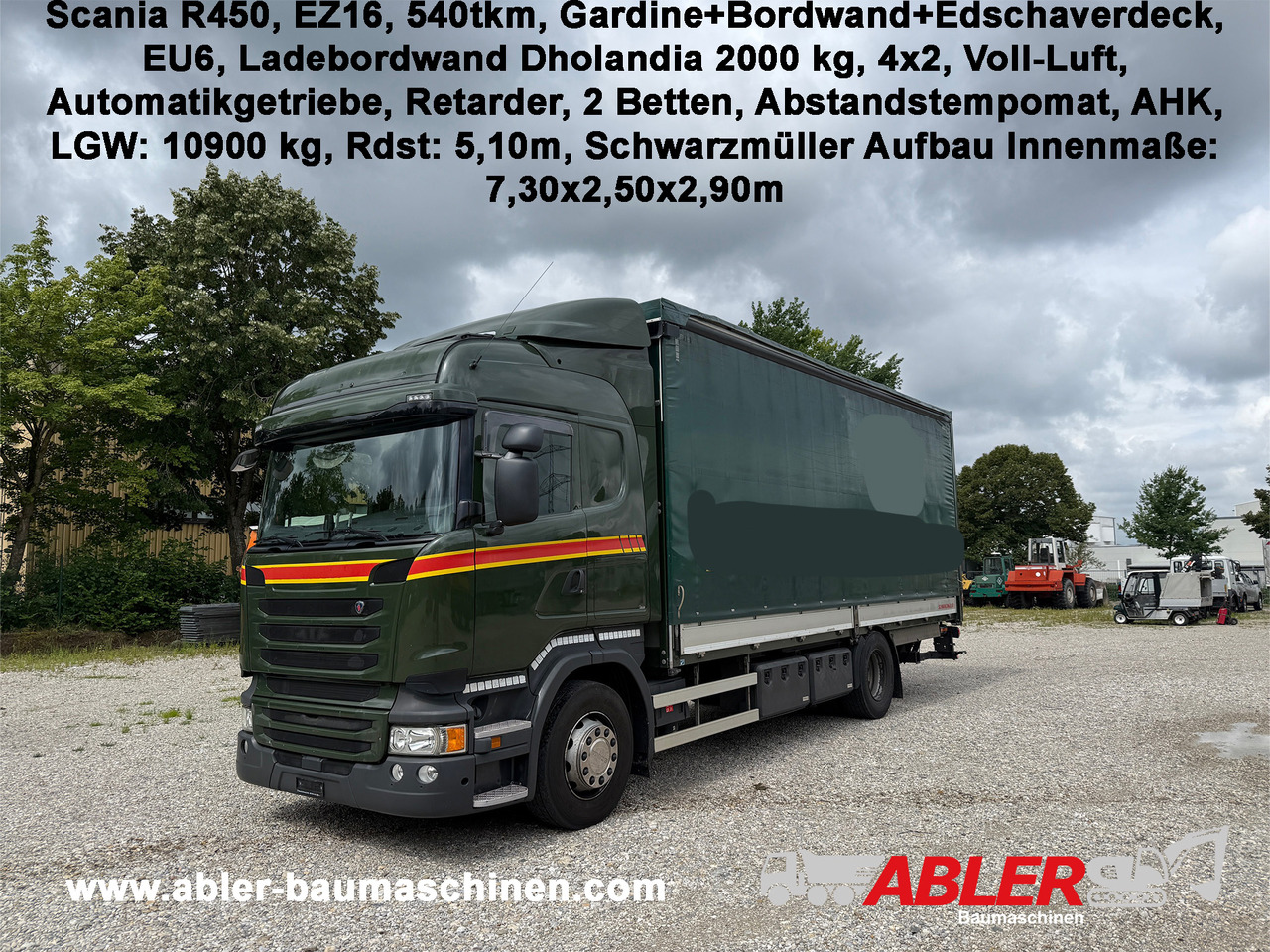 Scania R450 Gardine+Bordwand+Edscha AHK LBW - Тентованный грузовик: фото 1 Scania R450 Gardine+Bordwand+Edscha AHK LBW - Тентованный грузовик: фото 1