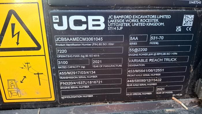 JCB 531-70 - Телескопический погрузчик: фото 4 JCB 531-70 - Телескопический погрузчик: фото 4