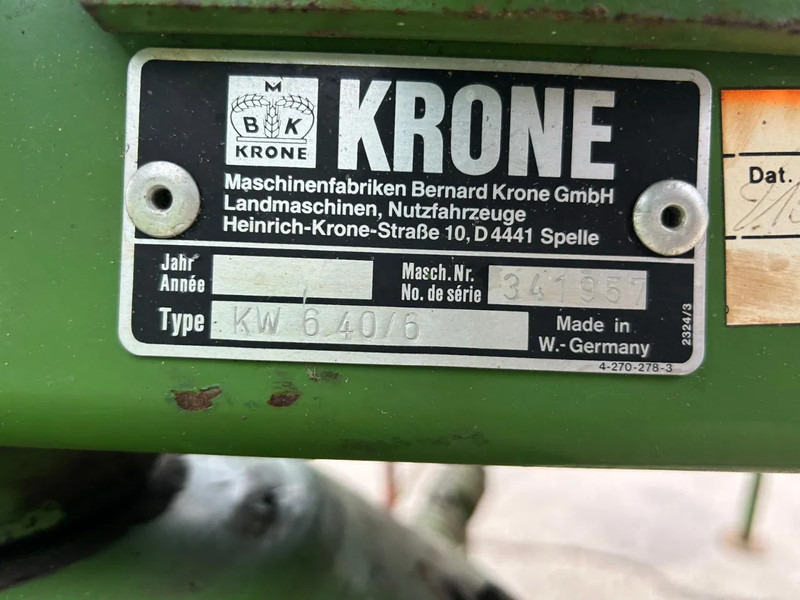 Сеноворошилка Krone KW 6.40 schudder schuilstelling hooibouw 6 elements: фото 14