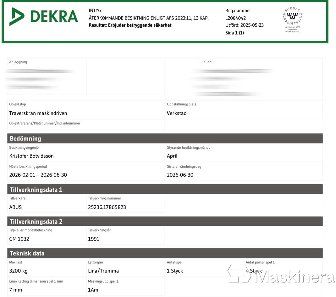 Козловой кран Abus GM 1032 Travers Abus 3,2 ton, underhängande: фото 14