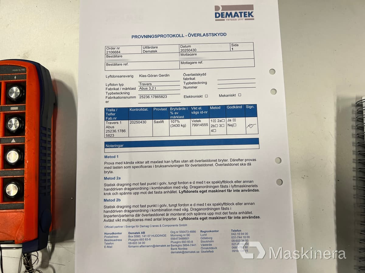 Козловой кран Abus GM 1032 Travers Abus 3,2 ton, underhängande: фото 13