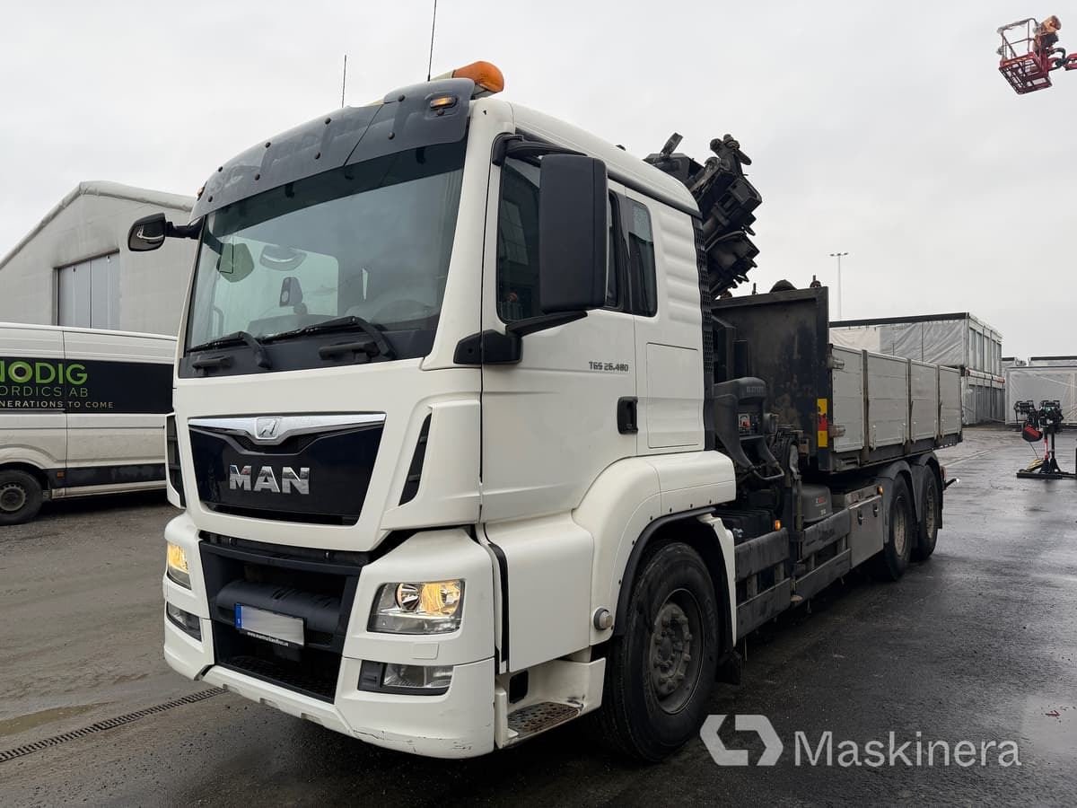 Kranväxlare Man TGS 26.480 med tillbehör - Грузовик бортовой/ Платформа, Автоманипулятор: фото 1 Kranväxlare Man TGS 26.480 med tillbehör - Грузовик бортовой/ Платформа, Автоманипулятор: фото 1