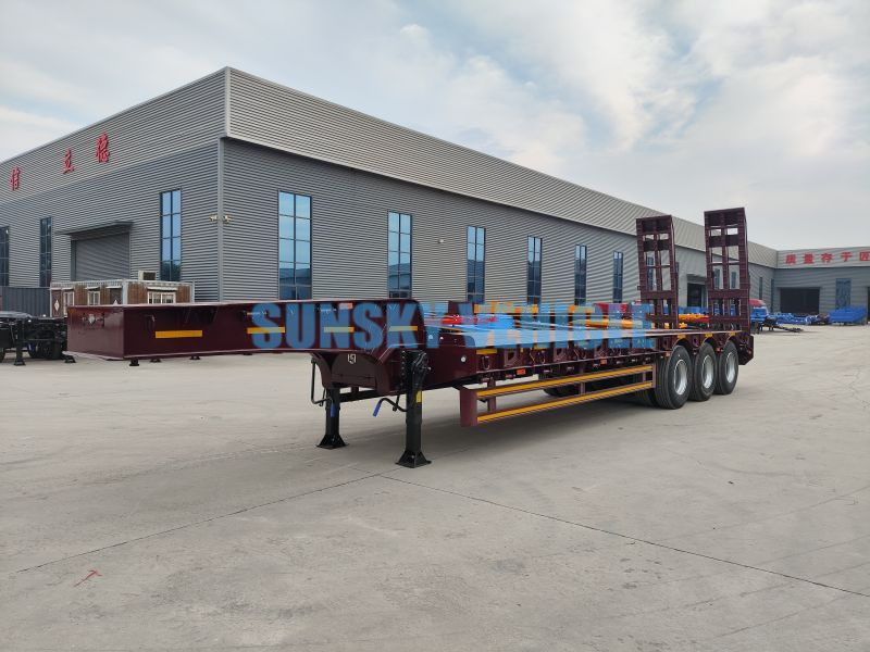 Новый Низкорамный полуприцеп для транспортировки тяжёлой техники SUNSKY 30Ton lowbed trailer: фото 19