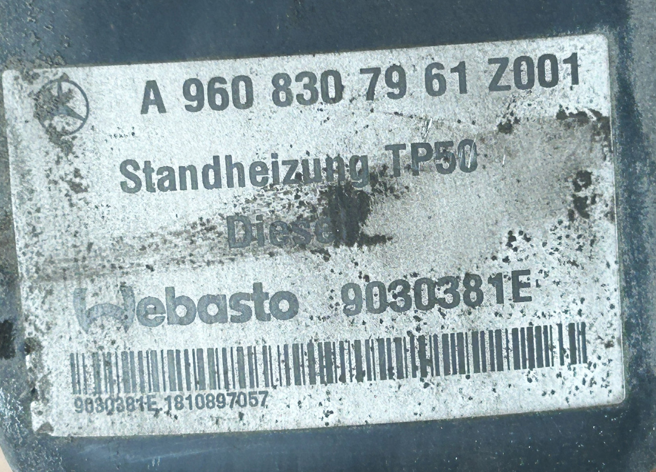 Отопление/ Вентиляция для Грузовиков MERCEDES-BENZ Webasto TP50  ACTROS MP4: фото 9 Отопление/ Вентиляция для Грузовиков MERCEDES-BENZ Webasto TP50  ACTROS MP4: фото 9