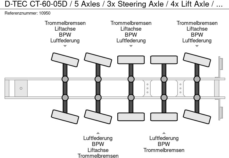 D-Tec CT-60-05D / 5 Axles / 3x Steering Axle / 4x Lift Axle / BPW в лизинг D-Tec CT-60-05D / 5 Axles / 3x Steering Axle / 4x Lift Axle / BPW: фото 17
