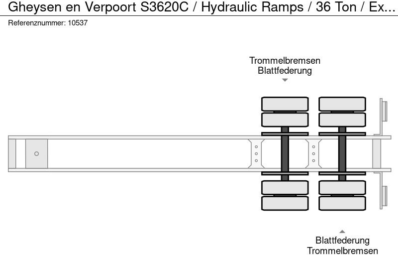 Низкорамный полуприцеп Gheysen en Verpoort S3620C / Hydraulic Ramps / 36 Ton / Extendable: фото 13 Низкорамный полуприцеп Gheysen en Verpoort S3620C / Hydraulic Ramps / 36 Ton / Extendable: фото 13
