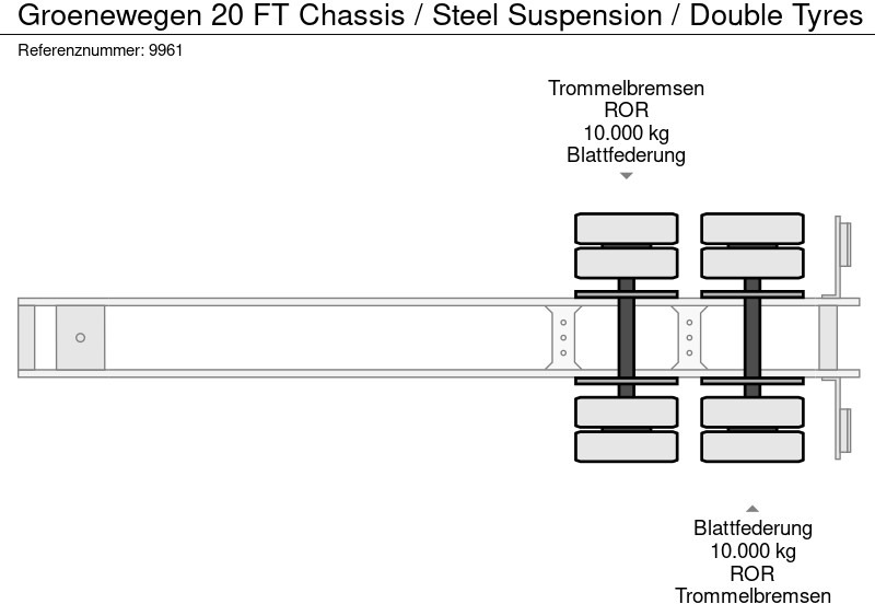 Groenewegen 20 FT Chassis / Steel Suspension / Double Tyres в лизинг Groenewegen 20 FT Chassis / Steel Suspension / Double Tyres: фото 9