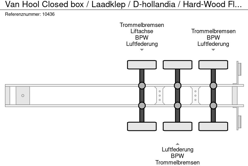 Полуприцеп-фургон Van Hool Closed box / Laadklep / D-hollandia / Hard-Wood Floor / 1x Lift Axle: фото 10