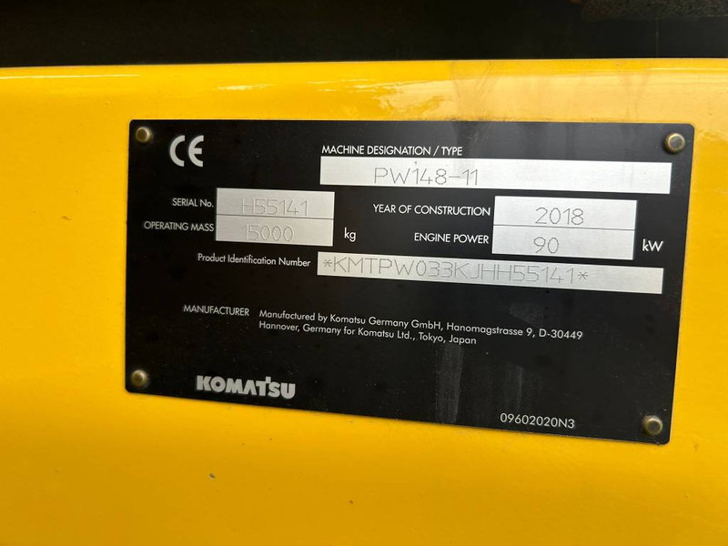 Komatsu PW 148-11 - Колёсный экскаватор: фото 5 Komatsu PW 148-11 - Колёсный экскаватор: фото 5