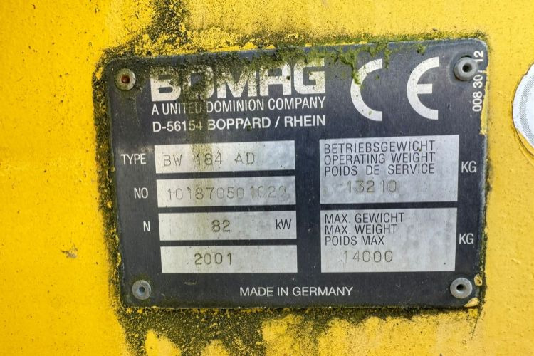 BOMAG BW 184 AD - Дорожный каток: фото 4 BOMAG BW 184 AD - Дорожный каток: фото 4
