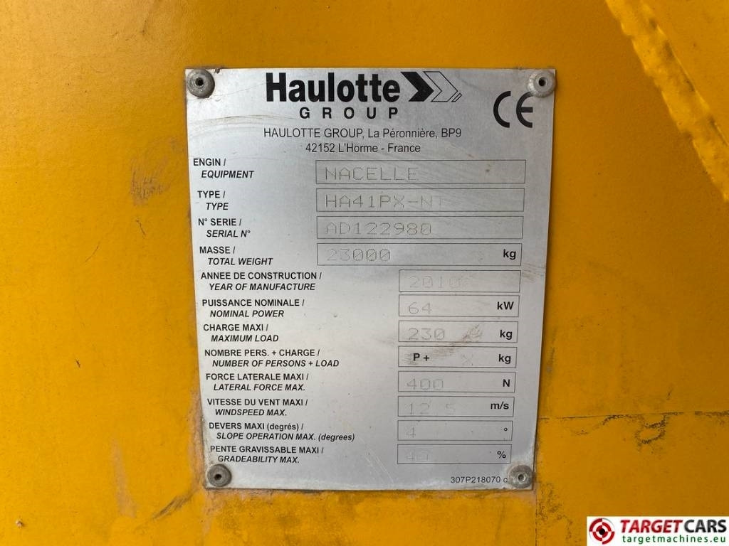 Коленчатый подъемник Haulotte HA41PX NT Diesel 4x4 Articulated Boom Lift 4100cm: фото 10 Коленчатый подъемник Haulotte HA41PX NT Diesel 4x4 Articulated Boom Lift 4100cm: фото 10