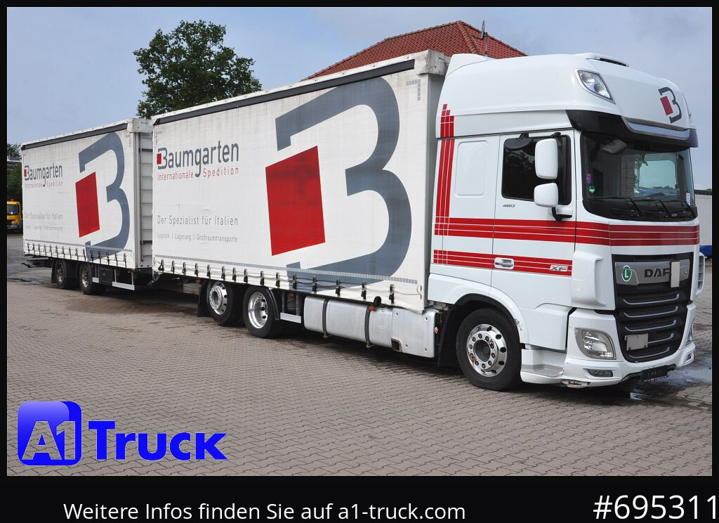 DAF XF 480 SSC, Jumbozug, Lenkachse, Standklima, 120m³ - Тентованный грузовик: фото 1 DAF XF 480 SSC, Jumbozug, Lenkachse, Standklima, 120m³ - Тентованный грузовик: фото 1