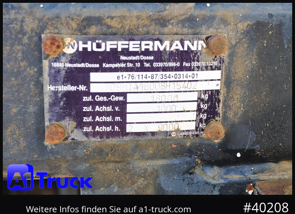 HUEFFERMANN HTA1800, Ballast, BPW Achsen,  Luft, - Прицеп бортовой/ Платформа: фото 4 HUEFFERMANN HTA1800, Ballast, BPW Achsen,  Luft, - Прицеп бортовой/ Платформа: фото 4