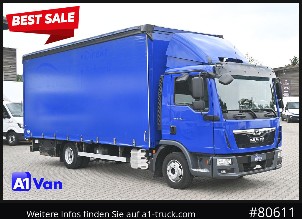 MAN TGL 8.180 4x2 Pritsche Plane, LBW, Klima - Тентованный фургон: фото 1 MAN TGL 8.180 4x2 Pritsche Plane, LBW, Klima - Тентованный фургон: фото 1