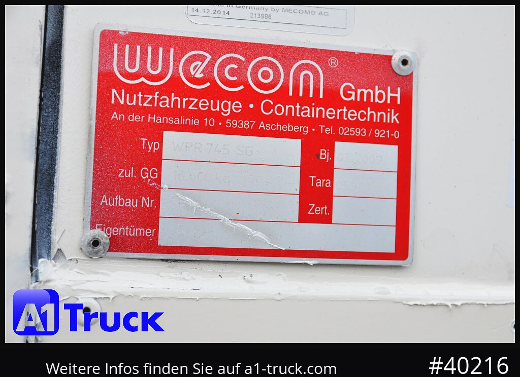 Тентованный кузов WECON WPR 745, verzinkt, 2520  innen, Code XL: фото 8
