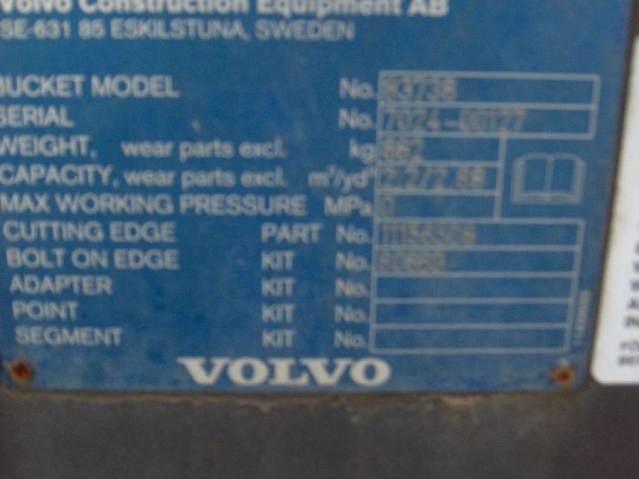 VOLVO L70F BENNA CON ATTACCO RAPIDO, LAMA 2550mm, MOD. 83738 - Ковш для погрузчика: фото 2 VOLVO L70F BENNA CON ATTACCO RAPIDO, LAMA 2550mm, MOD. 83738 - Ковш для погрузчика: фото 2