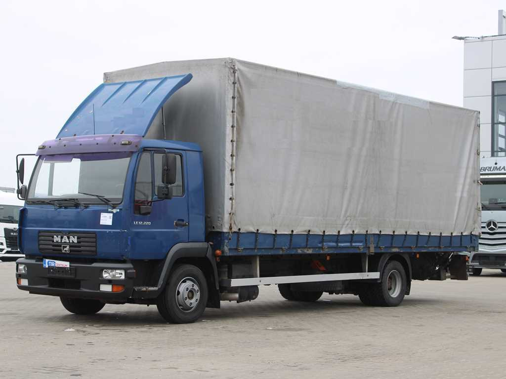 MAN LE 12.220, EURO 3, HYDRAULIC FRONT, TIRES 80% - Тентованный грузовик: фото 1 MAN LE 12.220, EURO 3, HYDRAULIC FRONT, TIRES 80% - Тентованный грузовик: фото 1