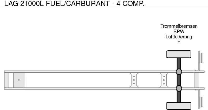 Полуприцеп-цистерна для транспортировки топлива LAG 21000L FUEL/CARBURANT - 4 COMP.: фото 12